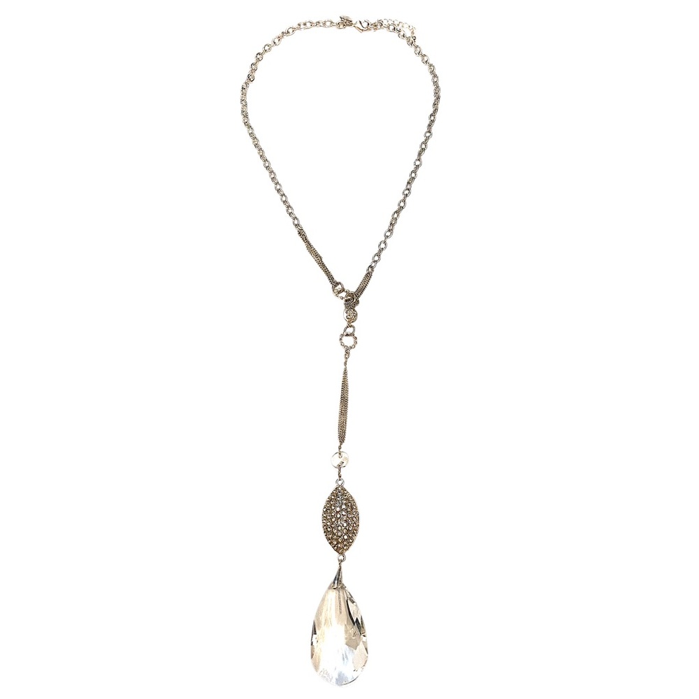 GRACE ADELE Y Necklace Silver Rhinestone